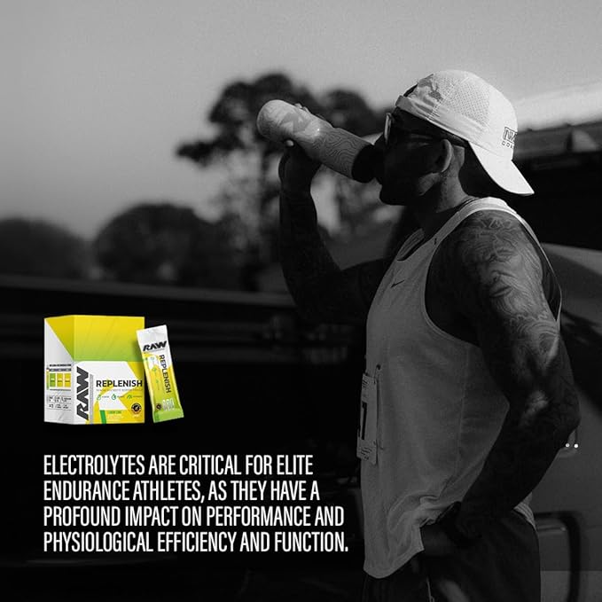RAW Replenish Box, Premium Electrolytes Powder Recovery Formula, Watermelon Mojito (20 Sticks) - Flavored Electrolyte Drink Mix Supplement for Hydration, Replenishment, Endurance & Performance