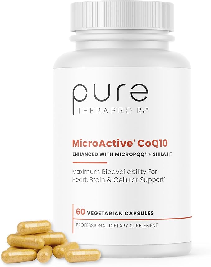 MicroActive CoQ10 Enhanced with MicroPQQ + Shilajit βSustained Releaseβ 60 Veg Caps | Convenient Once a Day Clinical Dose | 2 Month Supply | Vegan | Pharmaceutical Grade
