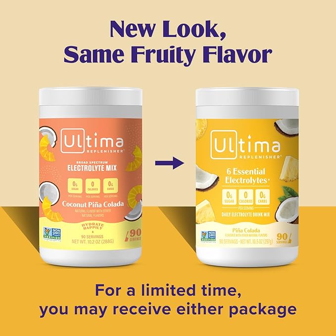 Ultima Replenisher Mocktini Electrolyte Drink Mix – Piña Colada, 90 Servings – Hydration Powder with 6 Electrolytes & Trace Minerals – Keto Friendly, Non-GMO & Sugar-Free Electrolyte Powder