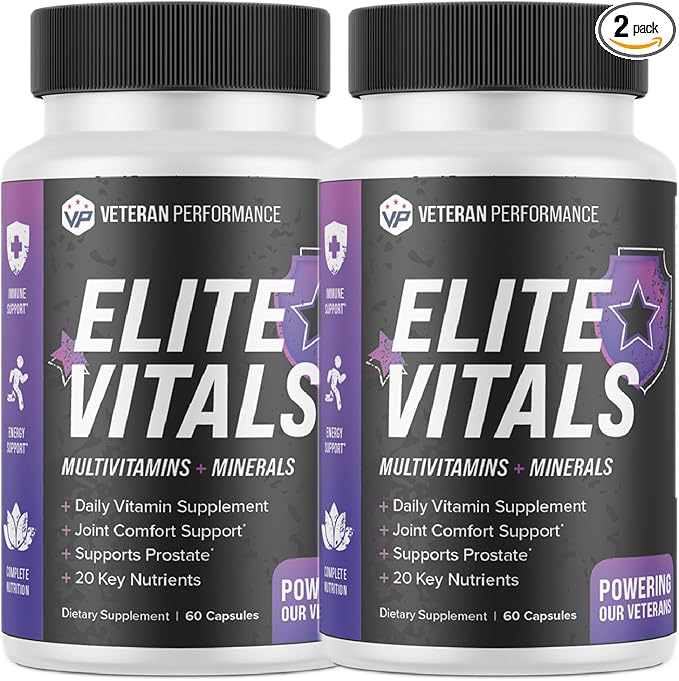 Elite Vitals Multivitamin for Men β Daily Mens Multivitamins Ages Over 20 Plus β Prostrate Energy Immune Joint Support β Daily Mens Vitamins and Minerals (2 pack)