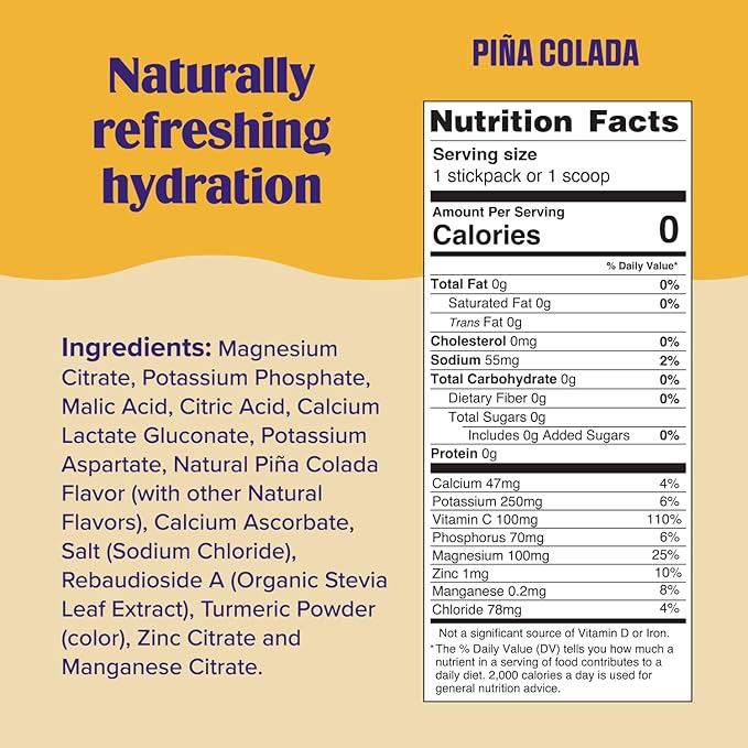 Ultima Replenisher Mocktini Electrolyte Drink Mix – Piña Colada, 90 Servings – Hydration Powder with 6 Electrolytes & Trace Minerals – Keto Friendly, Non-GMO & Sugar-Free Electrolyte Powder