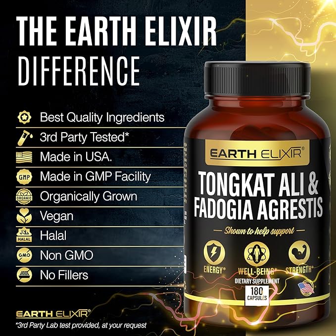 Fadogia Agrestis 600mg and Tongkat Ali 500mg Supplements (180 Capsules) - Made in USA - 3 Month Supply โ 3rd Party Tested - Long Jack - Tongkat Ali Fadogia Agrestis for Men and Women