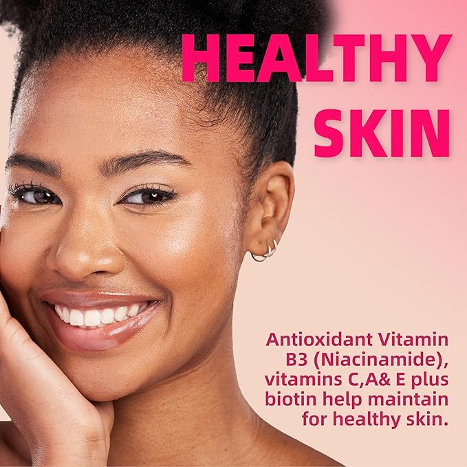 Multivitamin for Women Gummies for 40+ with Omega-3,Niacinamide,B-Complex,Lutein,Iron,Choline, Phosphatidylserine,Vitamin D3 for Skin,Hair,Energy,Immune,Bone ā Vegan,Sugar Free,60 Count