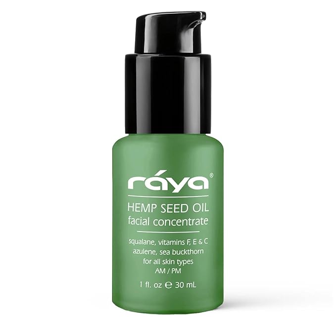 Raya Hemp Seed Facial Oil Serum (529) | for Sensitive and Oily Skin Types, Nourishing, Moisturizing & Revitalizing, Instantly Hydrates Acne-Prone, Vegan & Non-GMO Skincare, Fast-Absorbing - 30 ml