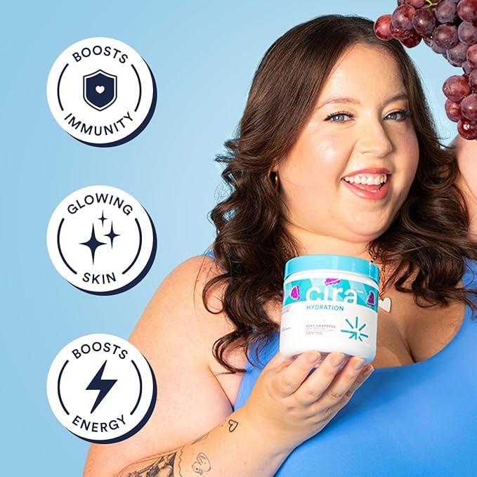Cira Hydration Electrolyte Powder for Women (45 Servings) x Alicia McCarvell's Electrolyte Drink Mix with Himalayan Salt for Dehydration Relief - Very Grapeful