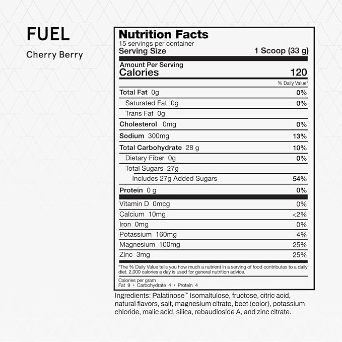 Momentous Fuel Intra-Workout Carbs & Electrolyte Drink Mix - Hydration Powder for Sustained Energy During Workouts - NSF Certified, GMO-Free, Gluten Free - 15 Servings, Cherry Berry