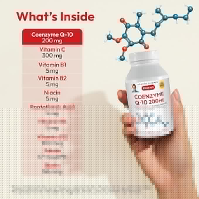 Andrew Lessman Coenzyme Q-10 200 mg 60 Capsules – Essential for Energy Production and Optimum Key Organ Function, Anti-Oxidant Support, Depleted by Aging, Plus B-Complex. Easy to Swallow Capsules